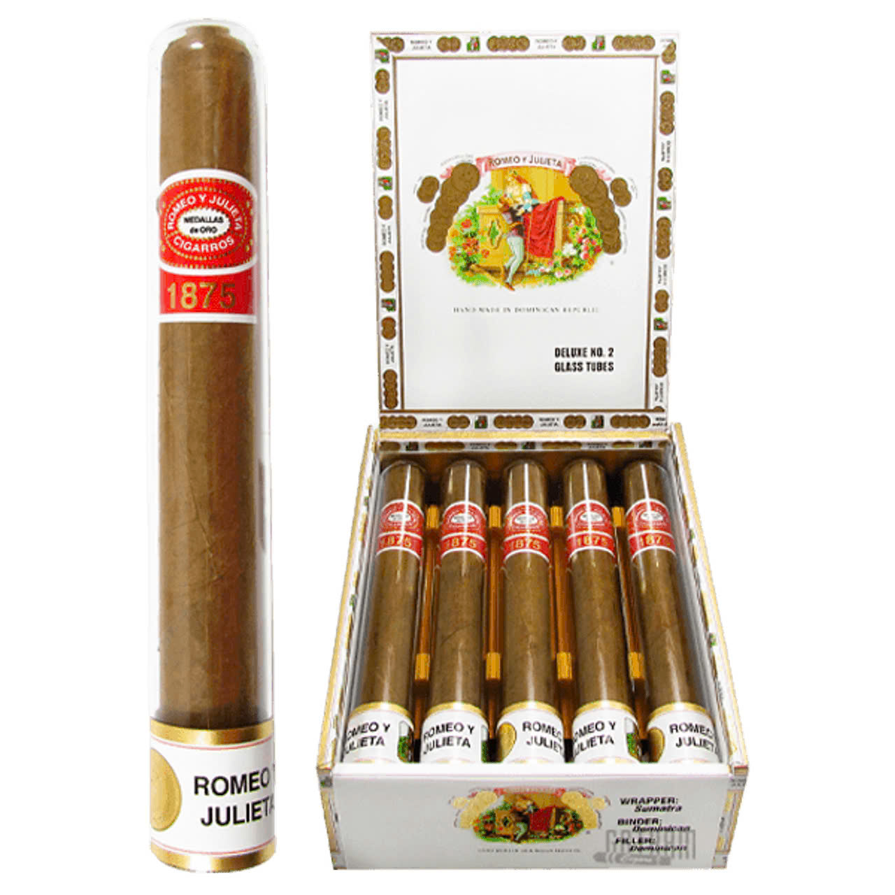 Romeo y Julieta 1875 Deluxe No.1 Glass Tubes Hộp 10 Điếu